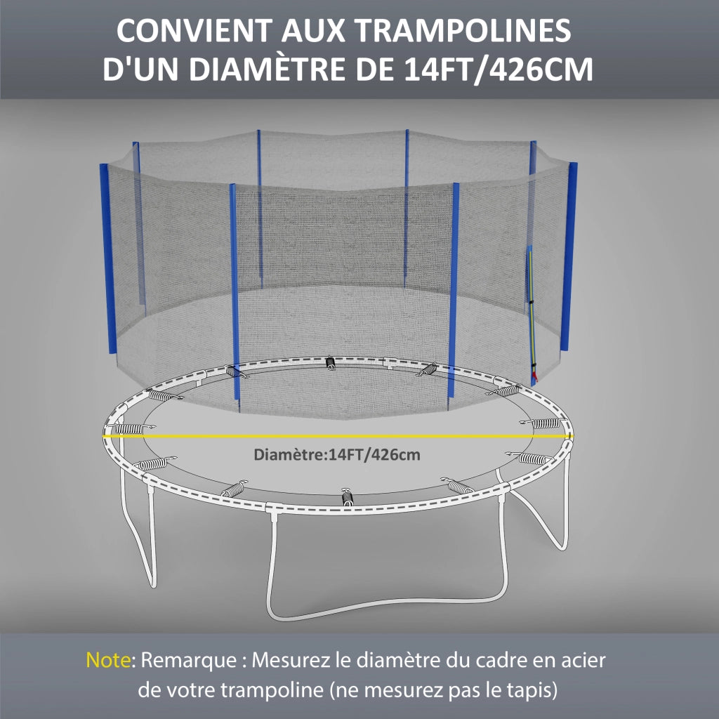 Rete di Sicurezza per Trampolino ? 426 cm ¨C Zephmum ¨C Grigio