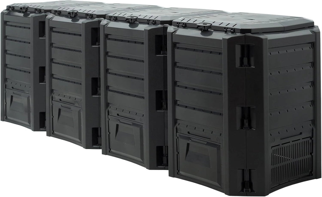 ® Compostiera 800L Compostaggio Veloce 135x72x83cm Composter Rapido Resistente alle Intemperie