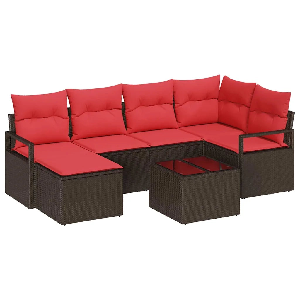 Set di divani 7 pcs Marrone polyrattan 3346464
