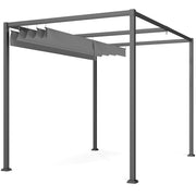 Gazebo Pergola da Giardino 3x2m ¨C zephmum ¨C Metallo, Poliestere, Grigio, Nero