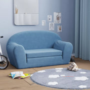 Divano Letto per Bambini a 2 Posti-Sofa Letto-Daybed-Divanetto Blu in Morbido Peluche 174665