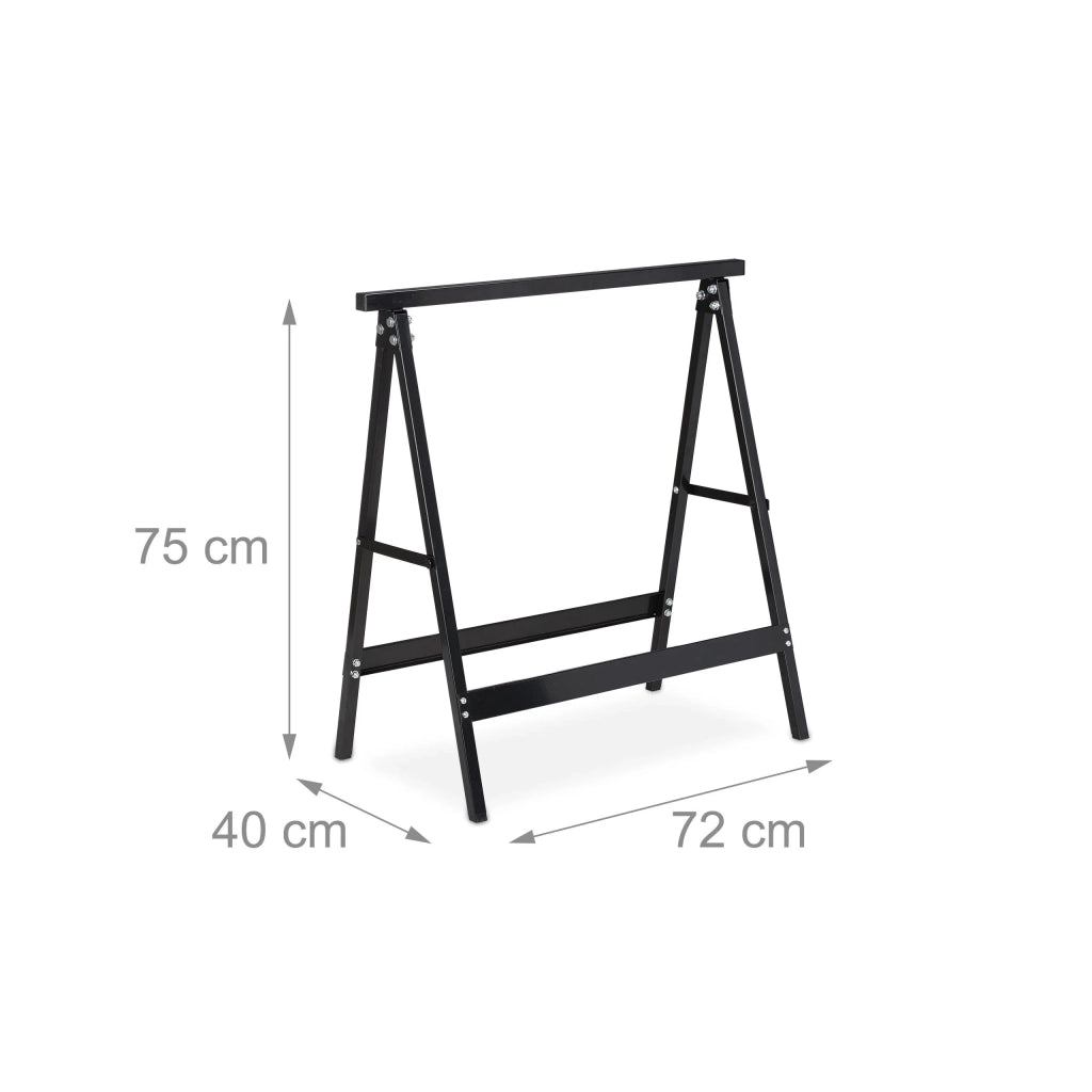 Set di due cavalletti in acciaio nero da 100 kg 13_0002897