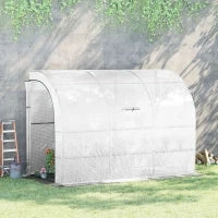 Serra da Giardino con Copertura in Plastica Anti-Raggi UV a 3 Piani con Porte Avvolgibili, Bianco