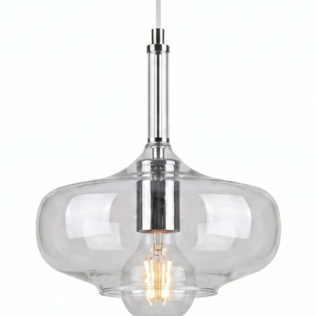 Sospensione Imbuto 1 Luce Trasparente E Cromo Luceart Design