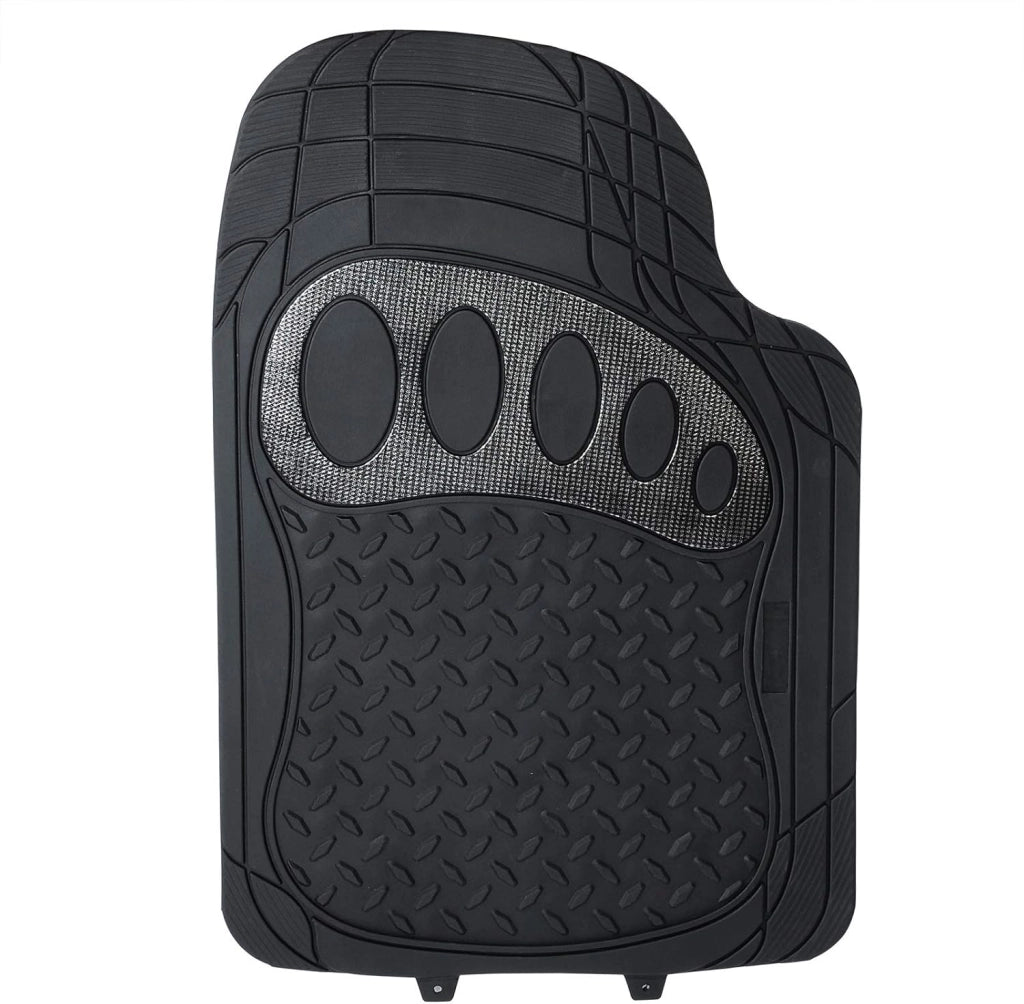 Tappetini Auto Universali Tagliabile Tappeto Antiscivolo Moquette Gomma Nero Set 4 Pezzi
