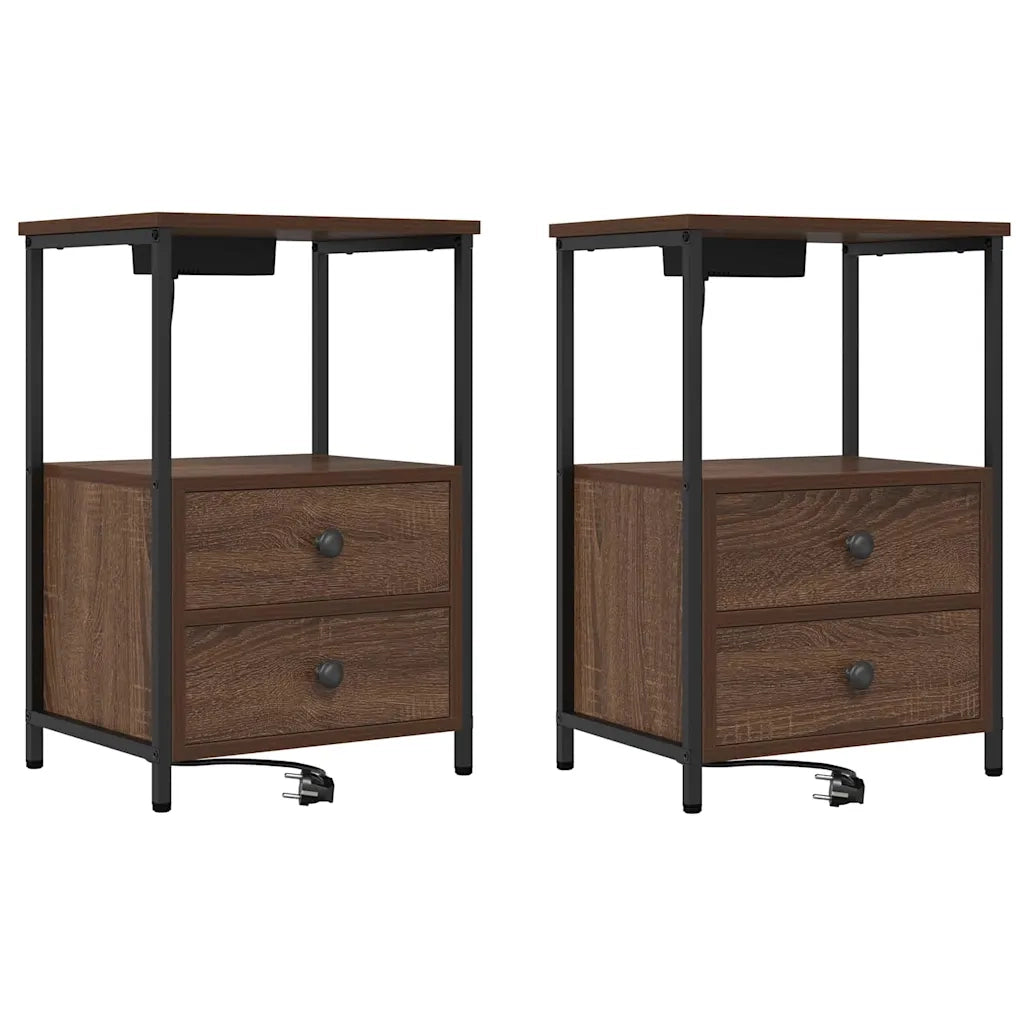Armadio da Notte 2 pcs Rovere Marrone 40 x 31 x 60 cm 859449