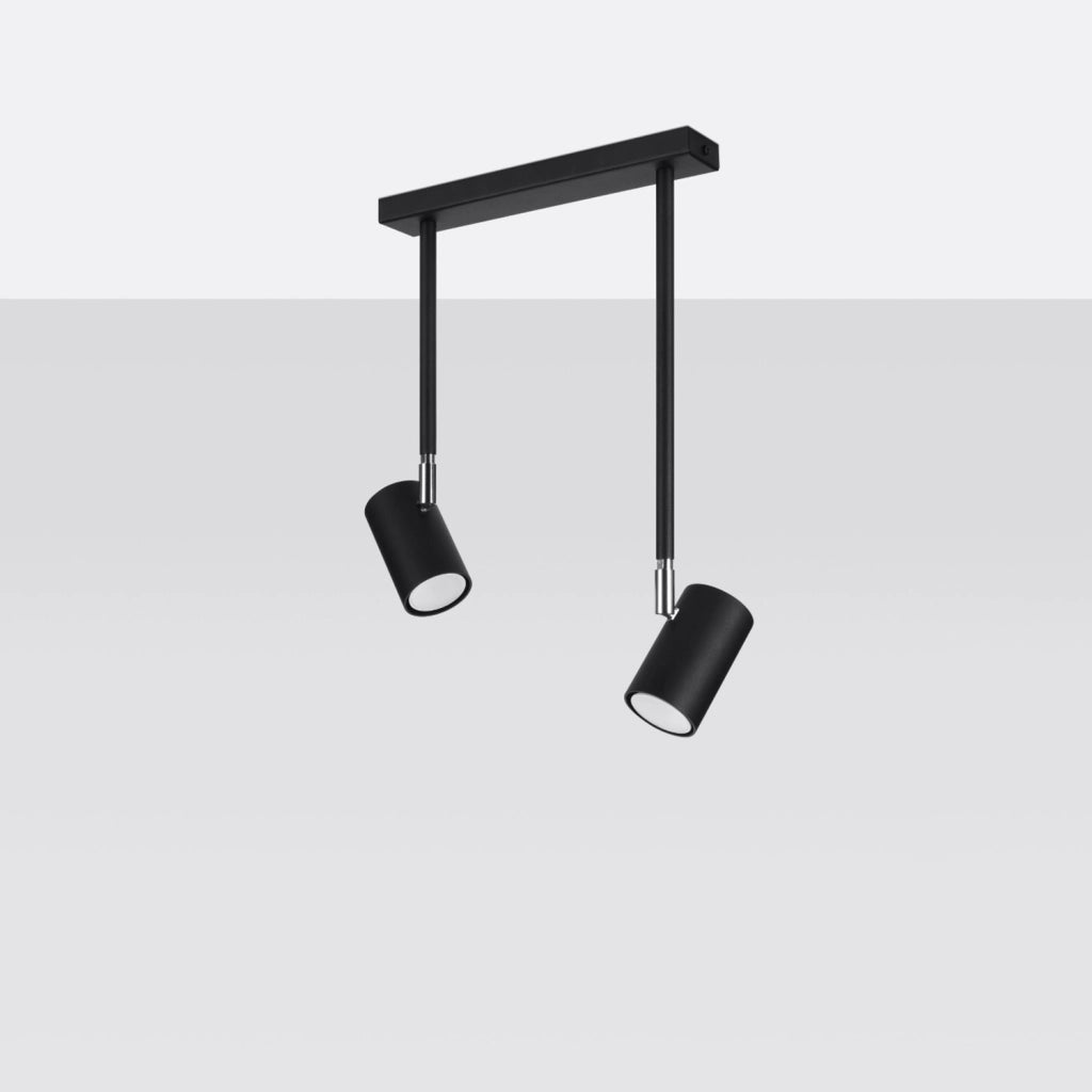 Spot soffitto doppio nero orientabile 2xGU10 Pure Lume