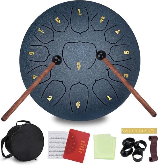 Tamburo a Lingua in Acciaio - Tamburo a Lingua in Acciaio - Tamburo a Lingua - Tamburo a Lingua in Acciaio - Scaletta di Suono - Tamburo Handpan - Tamburo Handpan