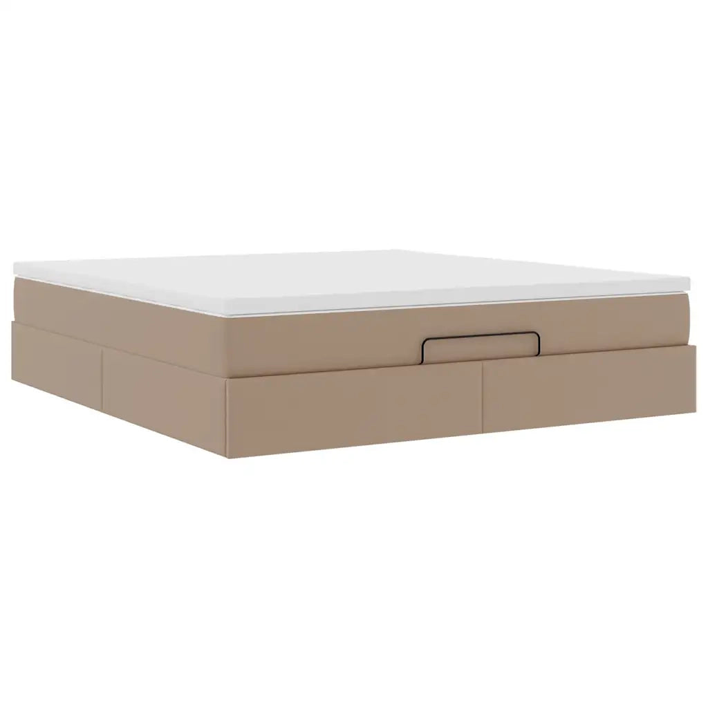vidaXL Struttura Letto Pouf con Materasso 160x200 cm Similpelle