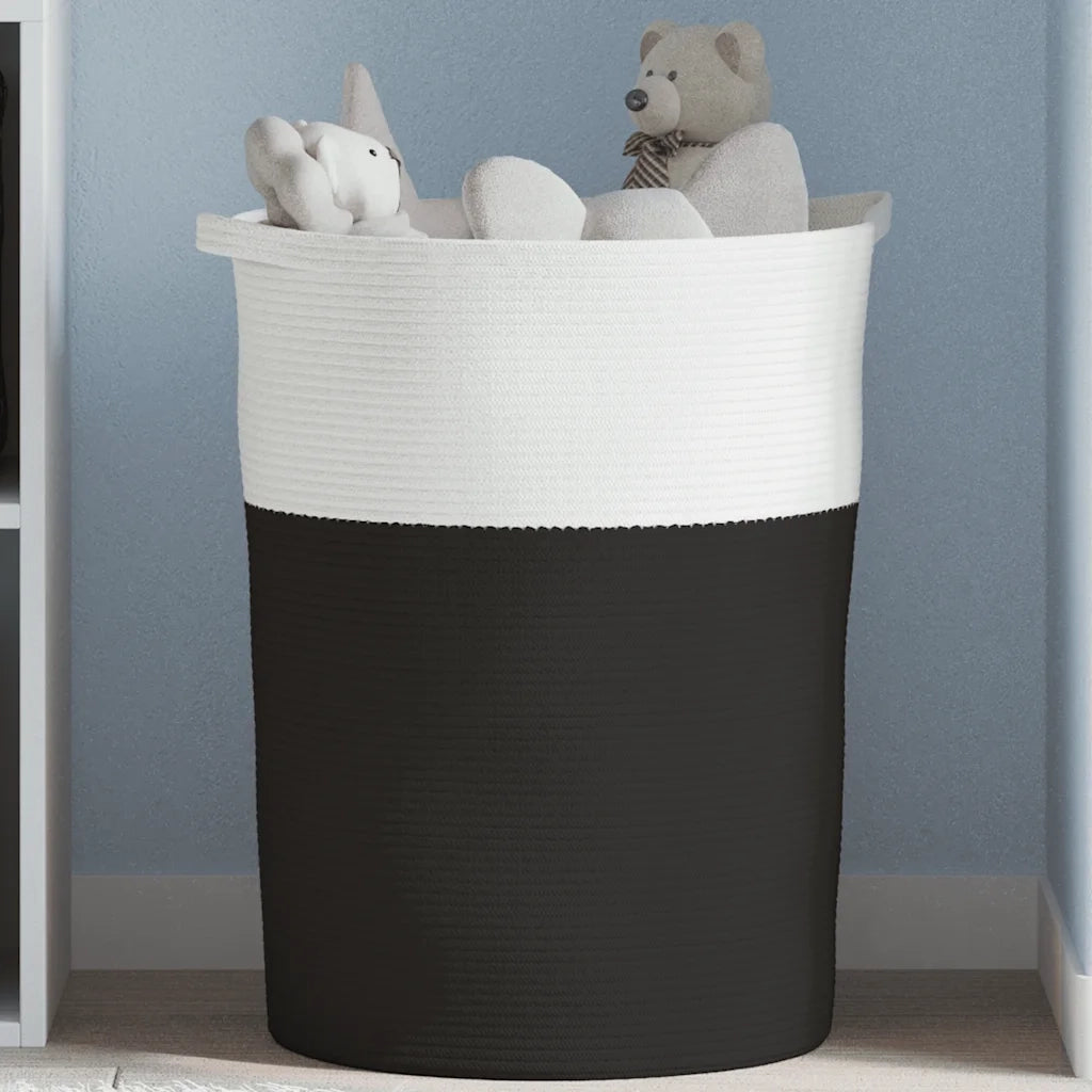 Cestino Portaoggetti Nero e Bianco ?49x65 cm in Cotone CFW3937592