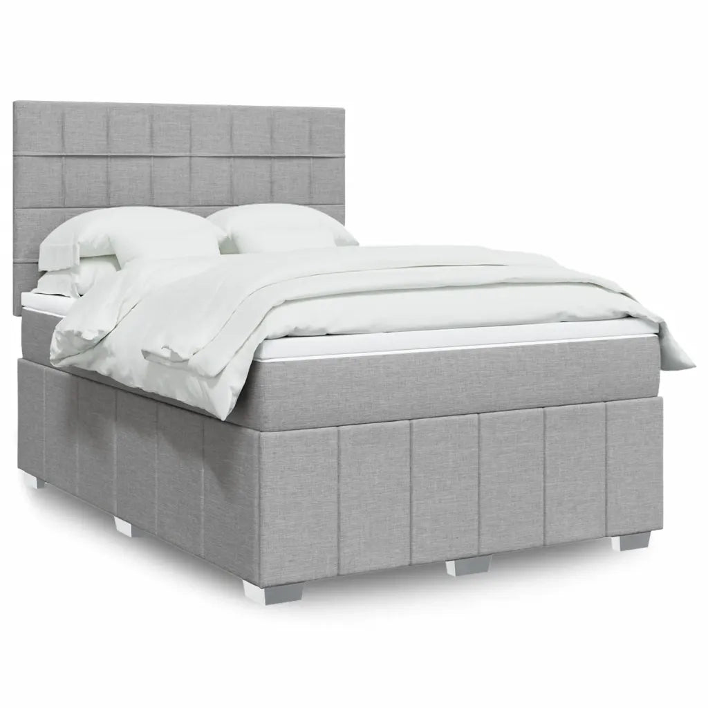 vidaXL Giroletto a Molle con Materasso Grigio Chiaro 140x190cm Tessuto