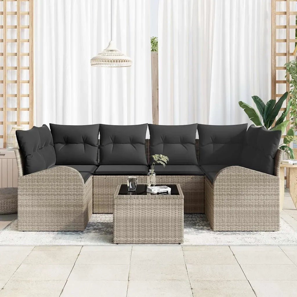 Set Divano da Giardino Grigio chiaro 55 x 55 x 37 cm polyrattan