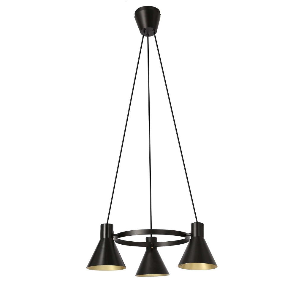 Lampadario Candellux More 33-71156 nero oro 3xE27 metallo