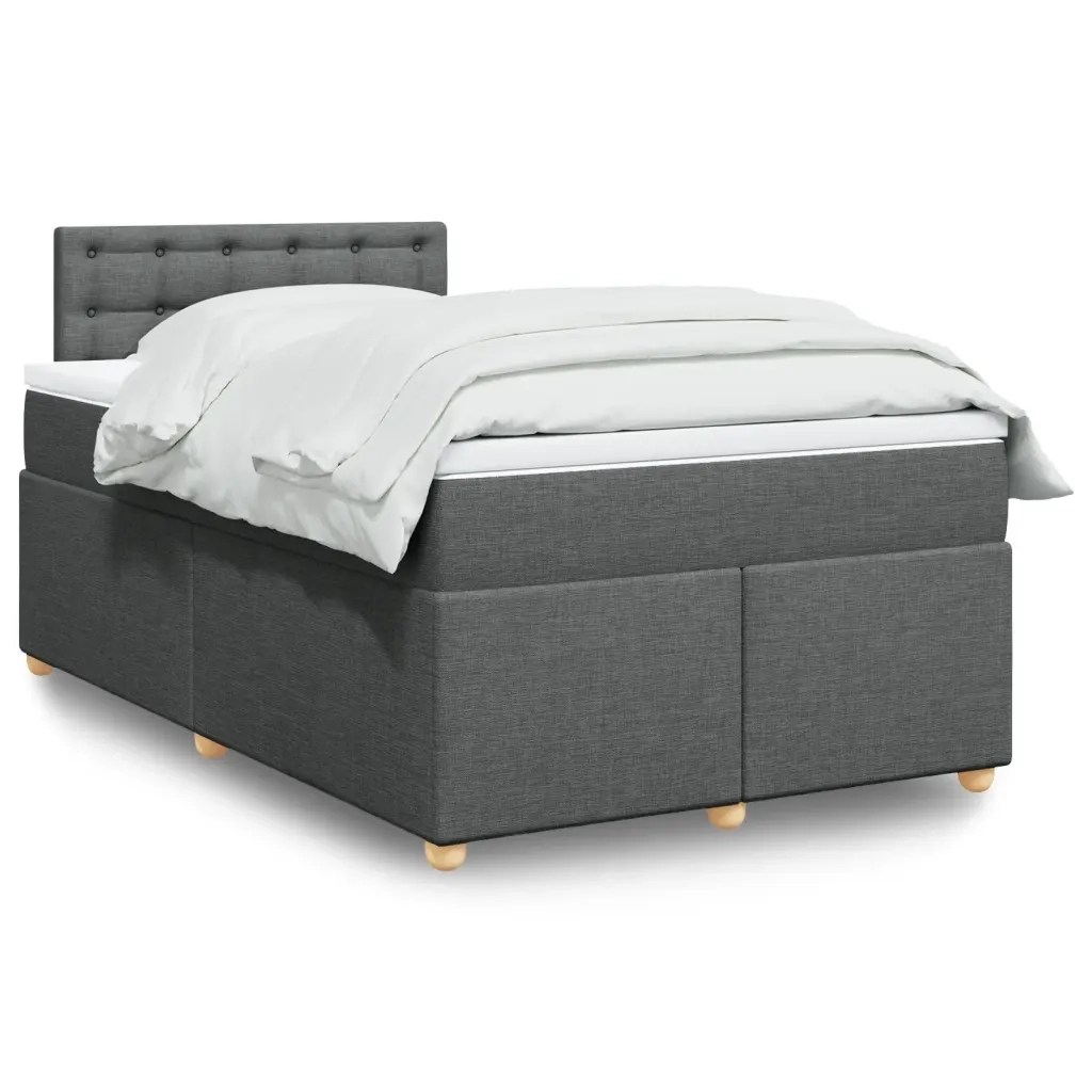 Giroletto a Molle con Materasso Grigio Scuro 120x200 cm Tessuto 3288962