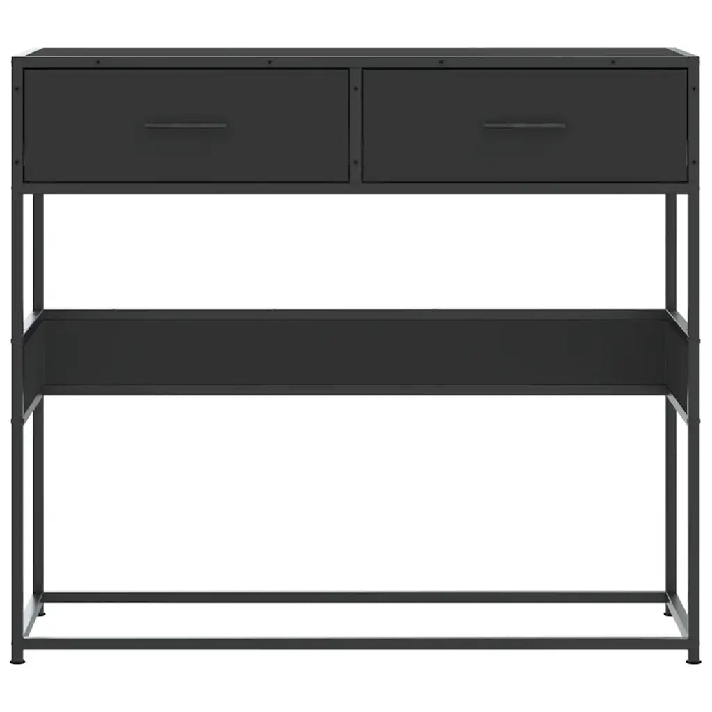 Tavolino Consolle Nero 90x35x80 cm in Legno Multistrato 849174