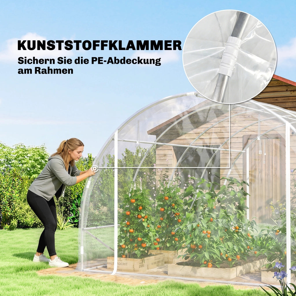 Serra da giardino in acciaio zincato con copertura in PE UV resistente ¨C zephmum ¨C trasparente
