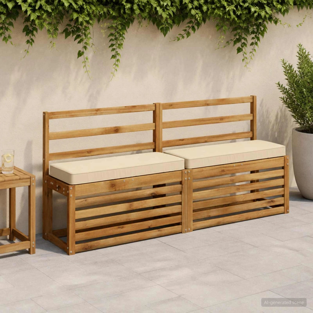 Cuscini per Panchina a 2 Pezzi VUGHT 2 pz 100% Poliestere Beige 950383