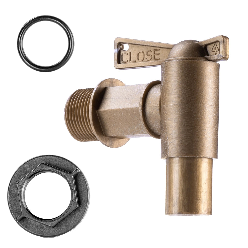 Rubinetto da giardino KADAX 3/4 per serbatoio di acqua piovana con valvola a barilotto.