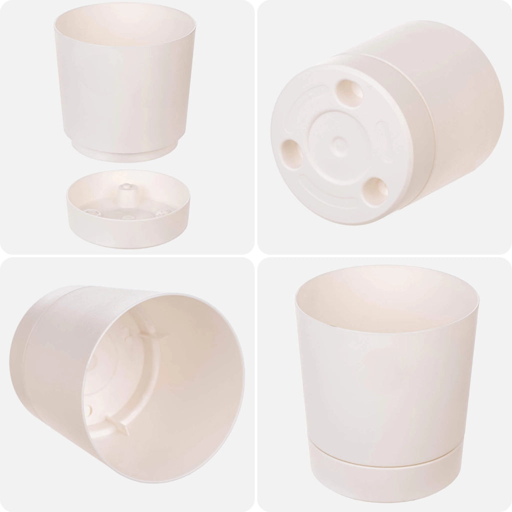 Vaso da fiori KADAX con supporto, rotondo, in plastica, 34,5 cm
