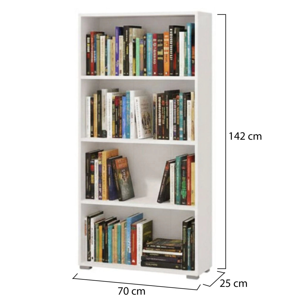 Biblioteca Prisco, Libreria 3 Ripiani, 70x24.5x142h cm Bianco Opaco