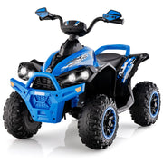 Quad giocattolo 12V alimentato a batteria con luci LED musica e pedale, Quad adatto per bambini 3-8 anni Blu-Macchinine giocattoli
