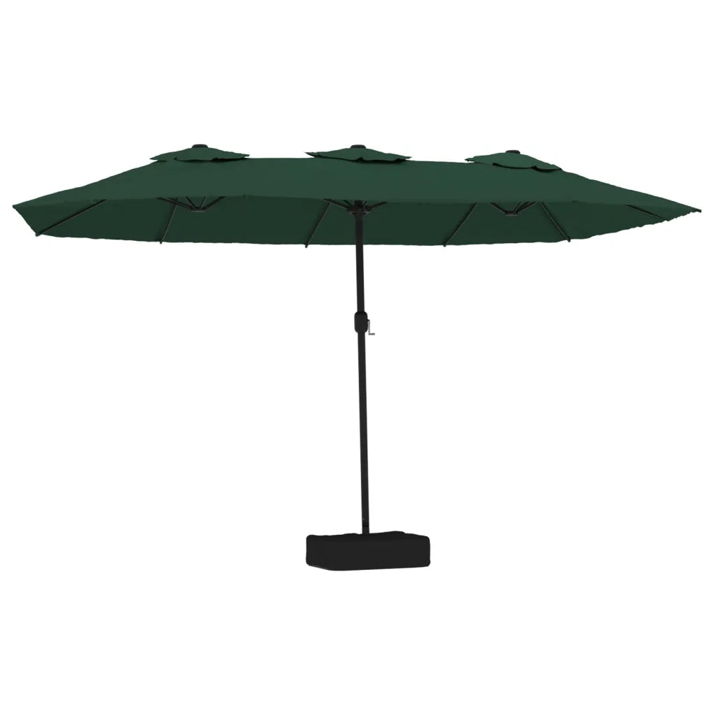 Ombrellone a Doppia Testa con LED-Ombrello da giardino Verde 449x265 cm