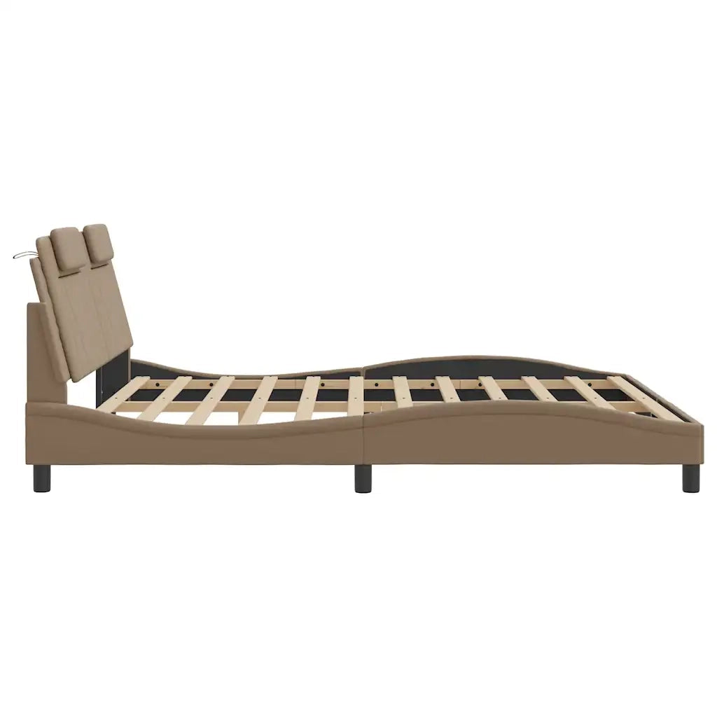 Giroletto Viana senza Materasso Cappuccino 180x200 cm in Similpelle 3208114