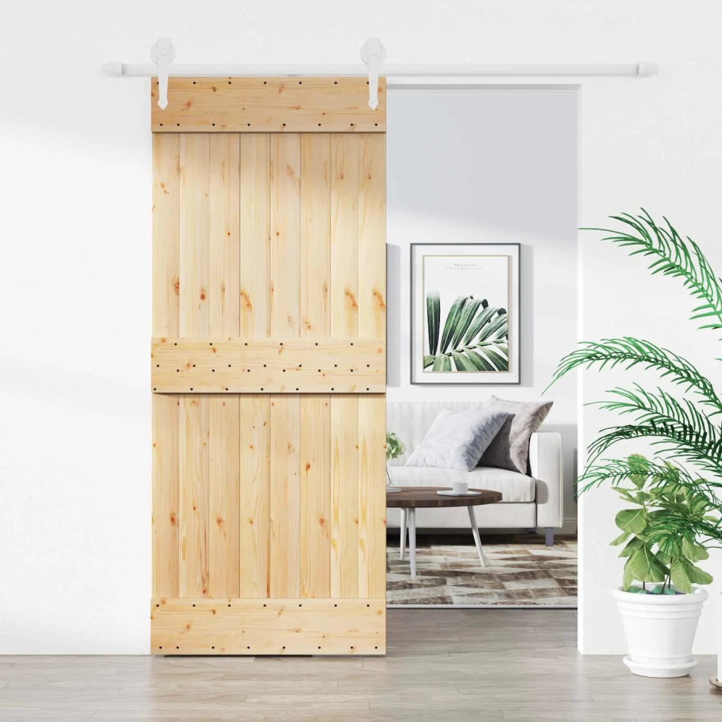 Porta scorrevole Naturale e Bianco 85 x 210 cm