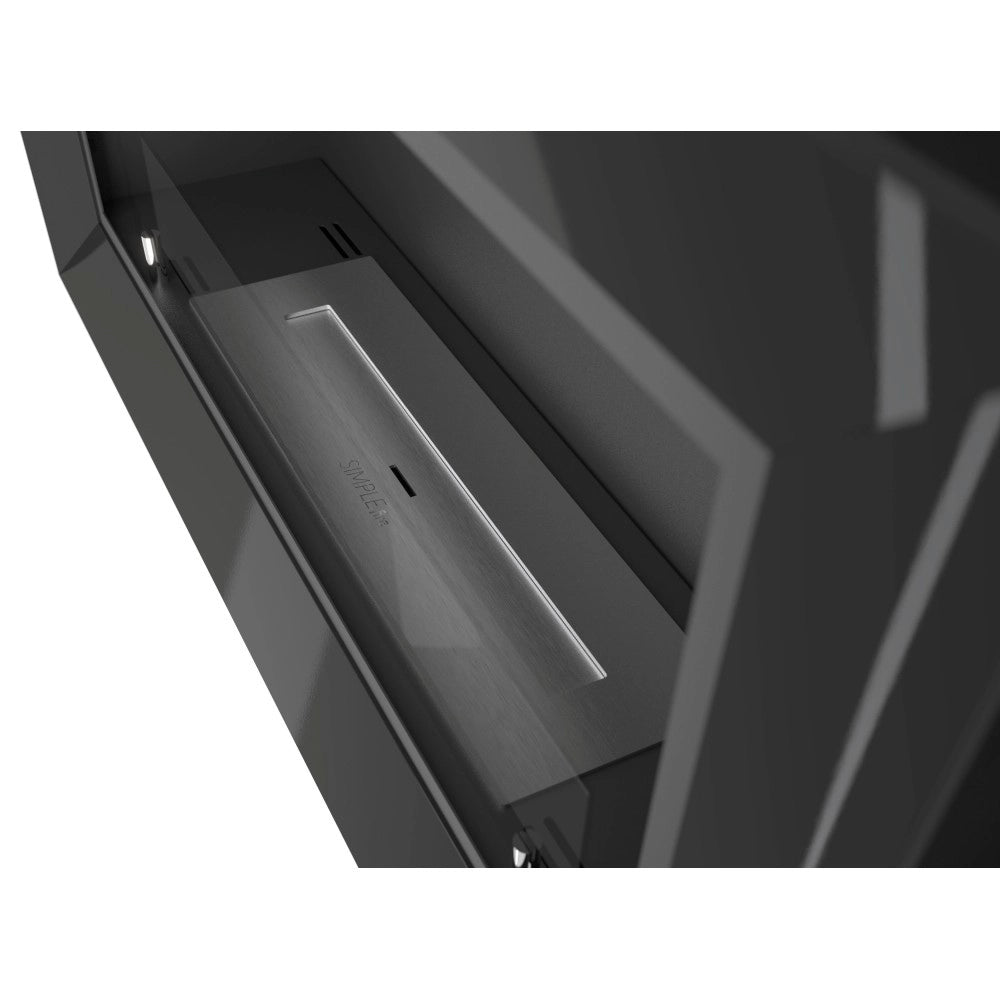 Caminetto a Bioetanolo Frame 900 SimpleFire da incasso con Vetro - Nero Opaco