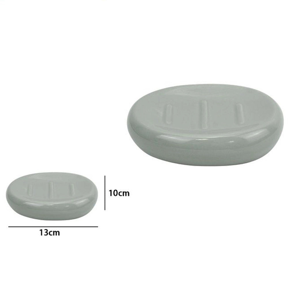 Trade Shop - Piattino Per Sapone Ceramica Grigio Portasaponetta Moderno Accessori Bagno 79254 -