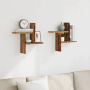 Mensole da Parete 2pz Legno Vecchio 38x12x38 cm in Truciolato