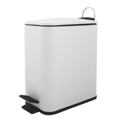 Pattumiera bagno 5 Lt in acciaio bianco opaco con apertura a pedale Rexa