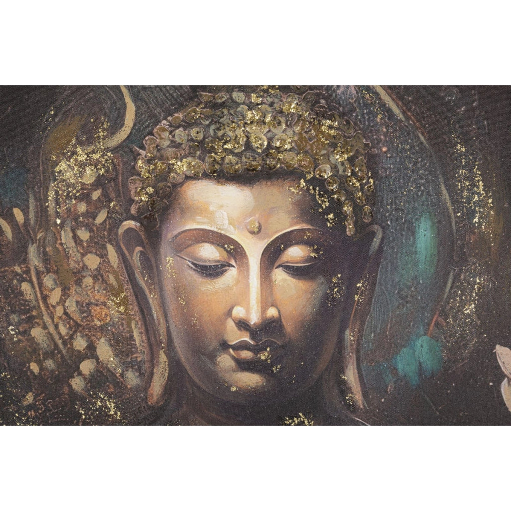 Stampa su Tela Buddah 3, Multicolore, Legno, 100x3x100 cm