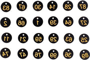 100 pezzi di etichette numerate a forma di rondella - etichette con foro - numeri in plastica leggera - etichette per chiavi - accessorio per apicoltura - nero giallo