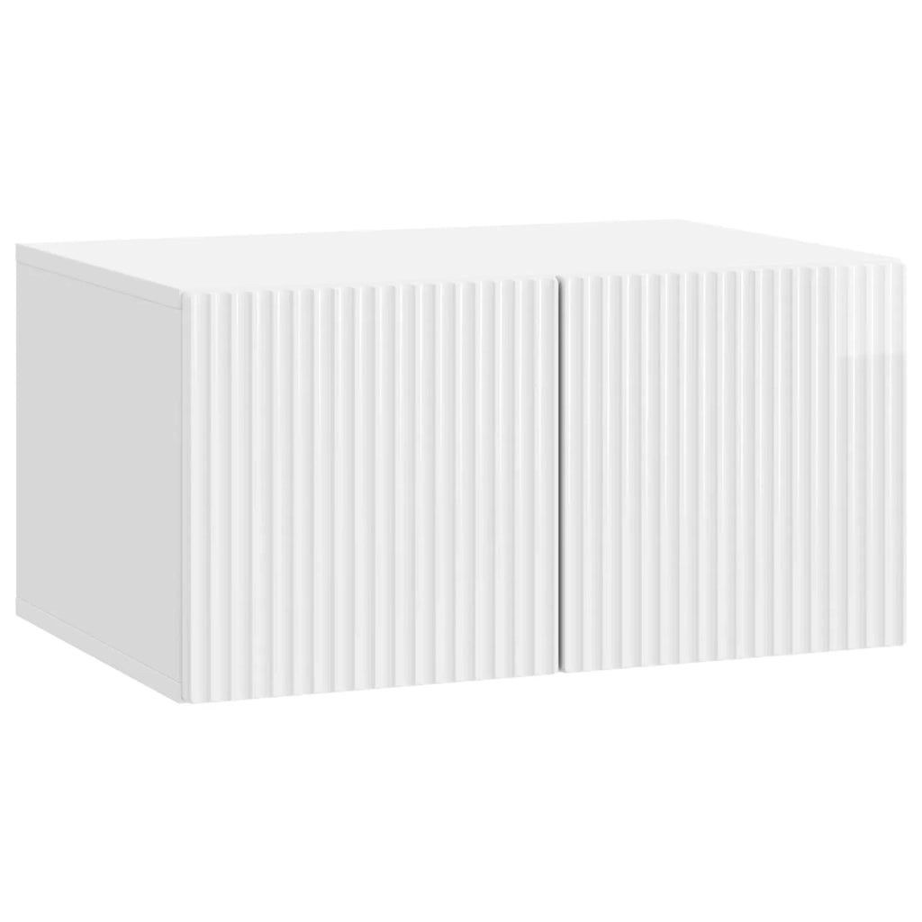 Mobile Porta TV da Muro Bianco Lucido 59,5 x 41 x 30 cm 898509