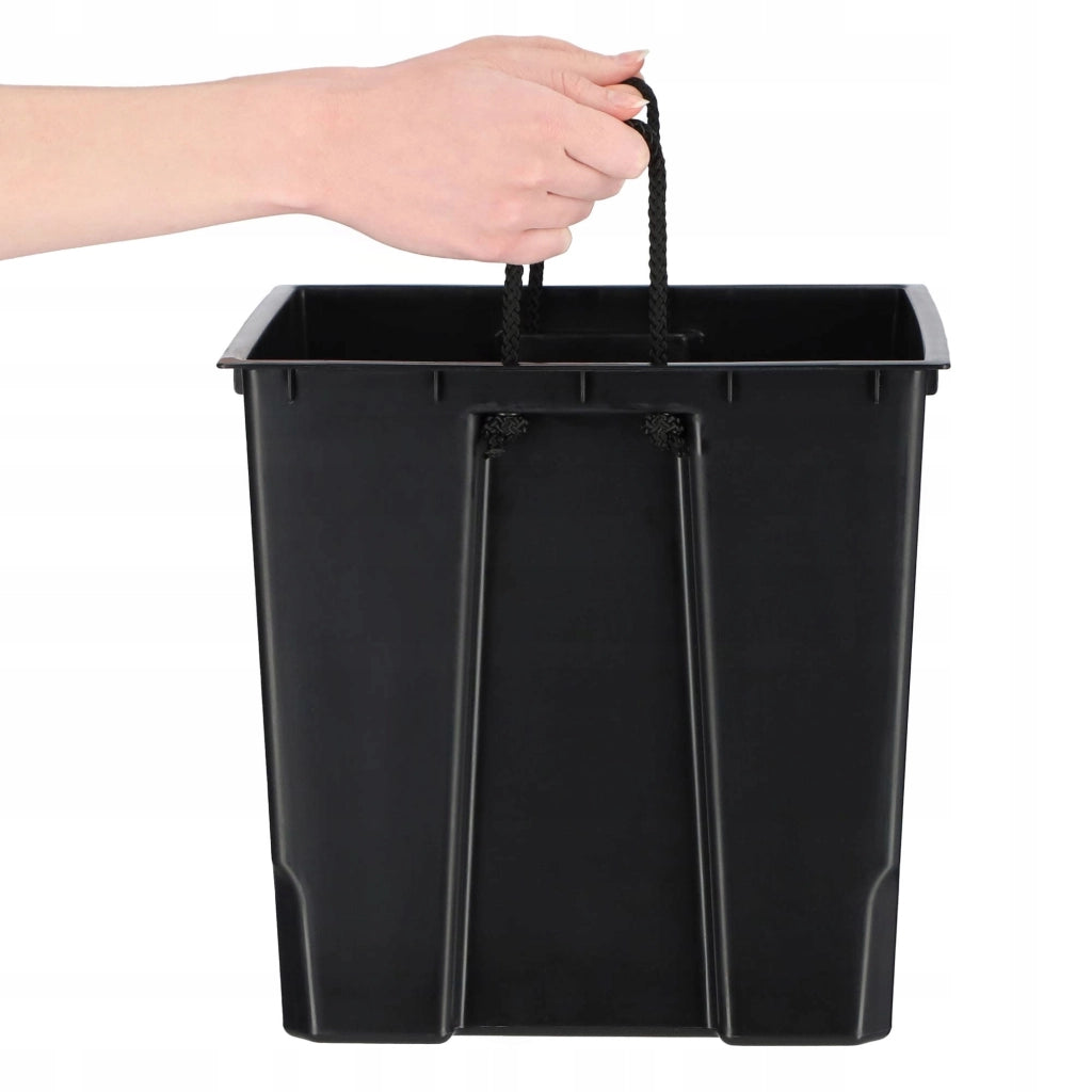 Vaso da giardino KADAX con inserto per fiori, grande e alto, 29x57 cm, nero.