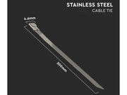 100 Fascette Acciaio Inox 4.6x300mm Stringitubo Metalliche Inossidabili Per Fili