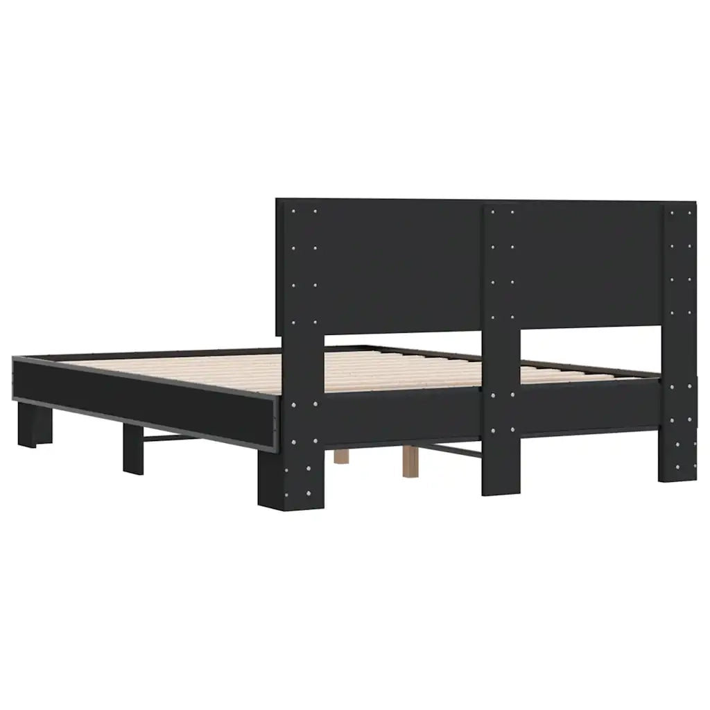 Giroletto Nero 120x190 cm in Legno Multistrato e Metallo 3280202