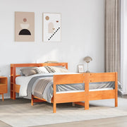 Letto senza Materasso Marrone Cera 140x190 cm in Legno di Pino 3306200