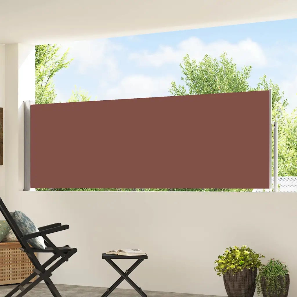Tenda Laterale Retrattile per Patio 100x514 cm Marrone 48387
