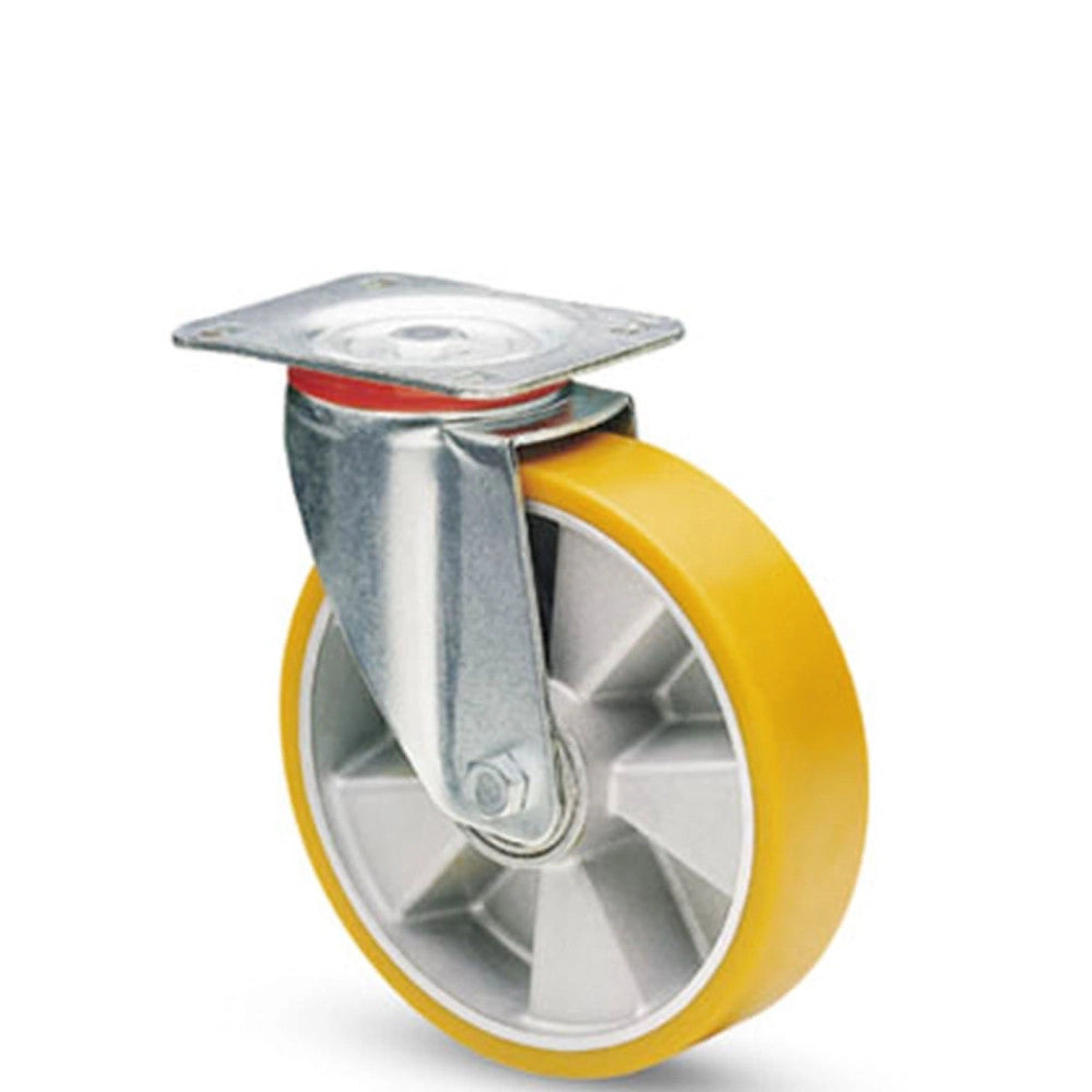 Trade Shop - Ruota Girevole Con Rivestimento In Poliuretano Avolan Sh A 91 Nucleo Alluminio -    -150 Mm   -