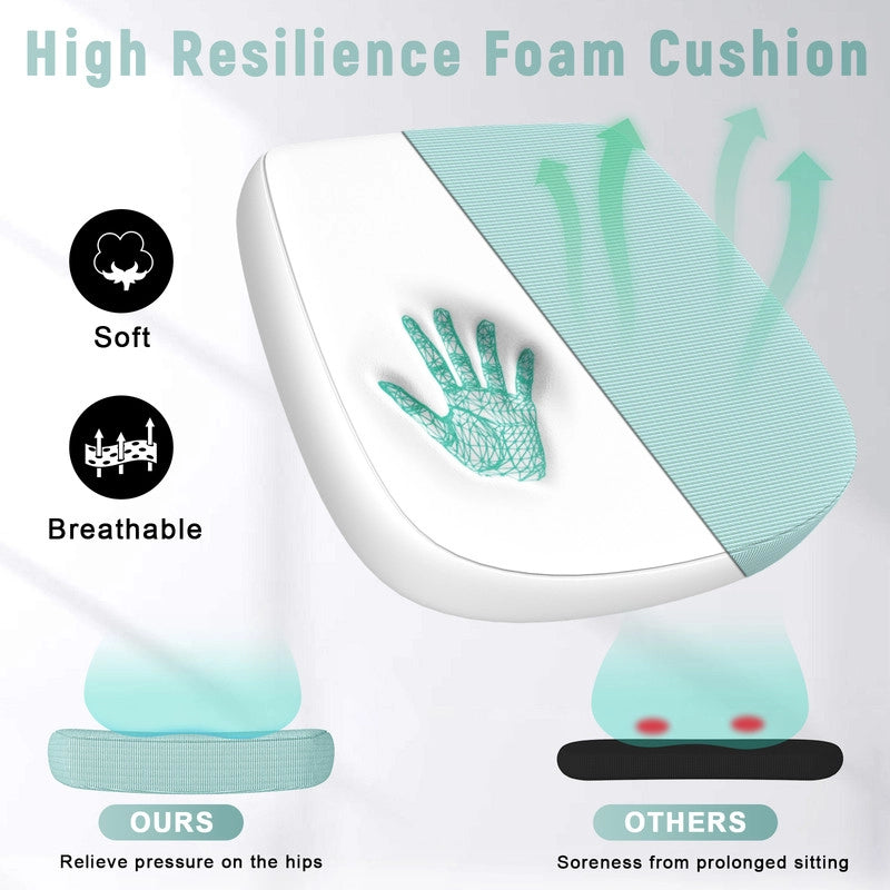 Sedia da ufficio ergonomica HAMLODY - con rotelle - Schienale regolabile con supporto lombare - Altezza regolabile - Verde