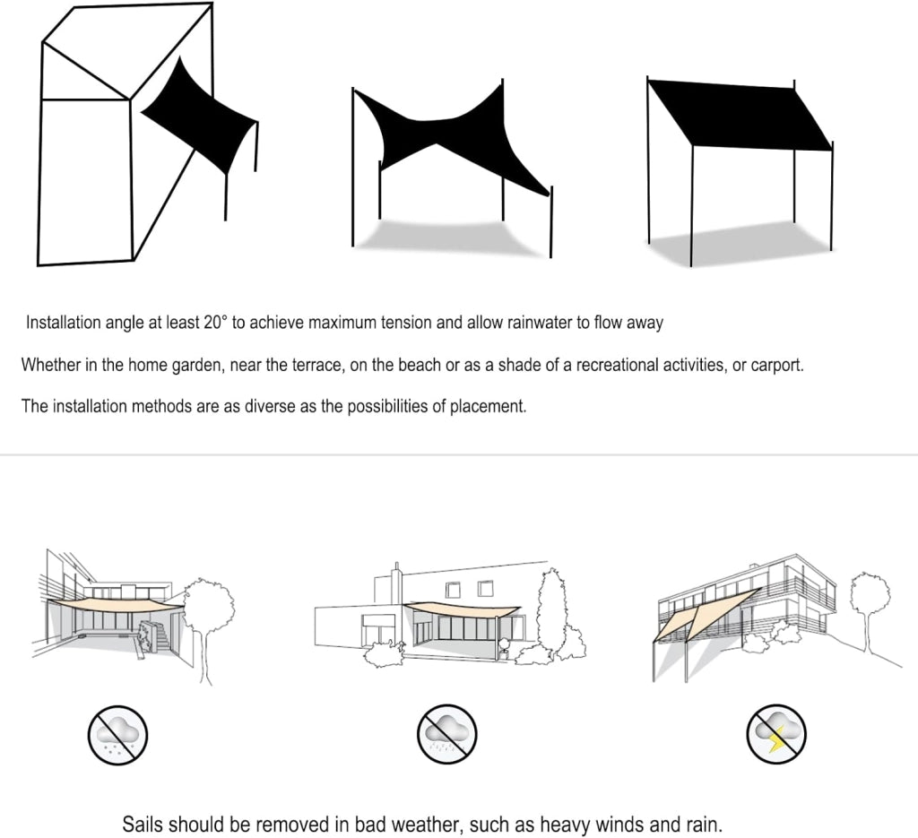 Vela ombreggiante 3x3m in HDPE 180 g/m² Traspirante Tenda a Vela Parasole Quadrato Protezione Solare Respirante Anti UV Giardino Esterni Sabbia