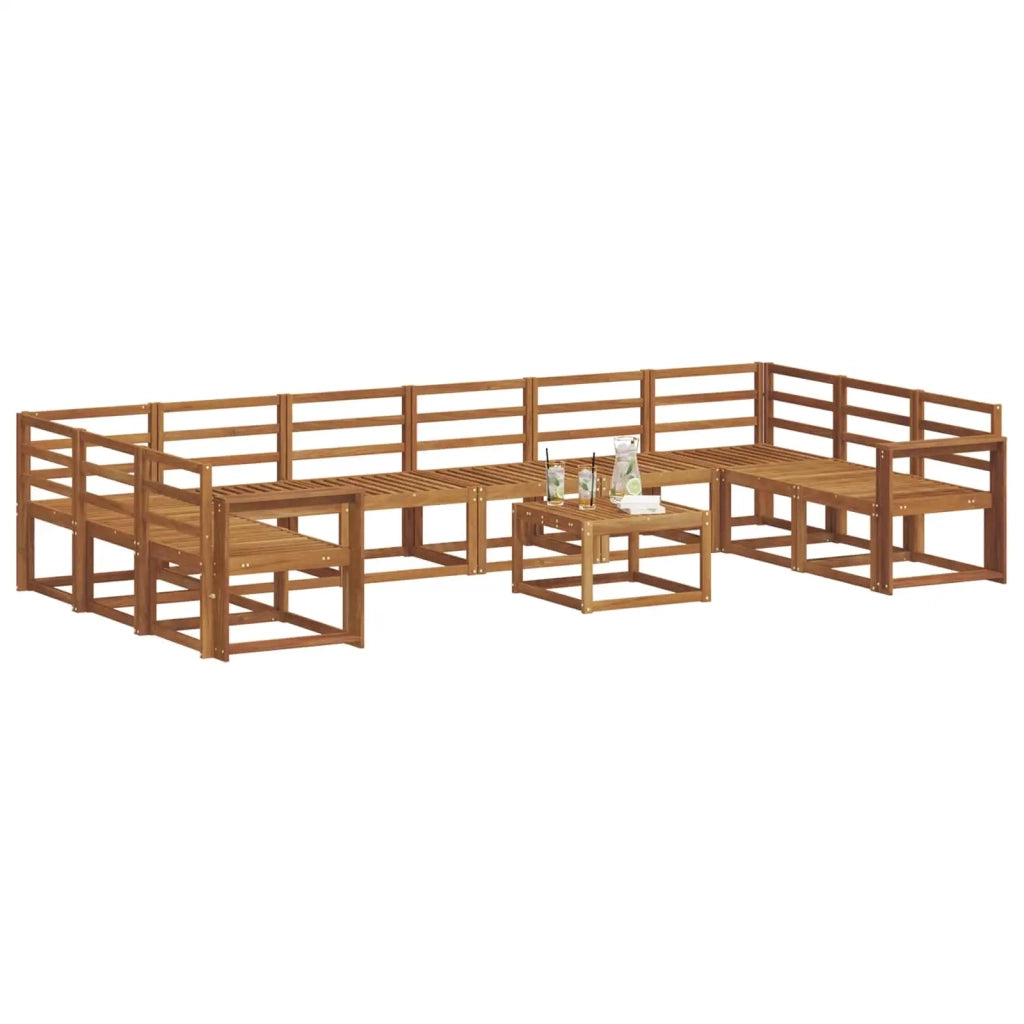 Set di divani da esterno 11 pcs Naturale