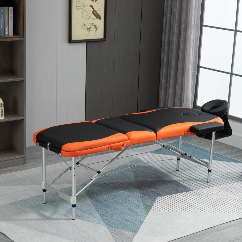 Tavolo da massaggio pieghevole ¨C zephmum ¨C nero e arancione 81x62-85x210 cm