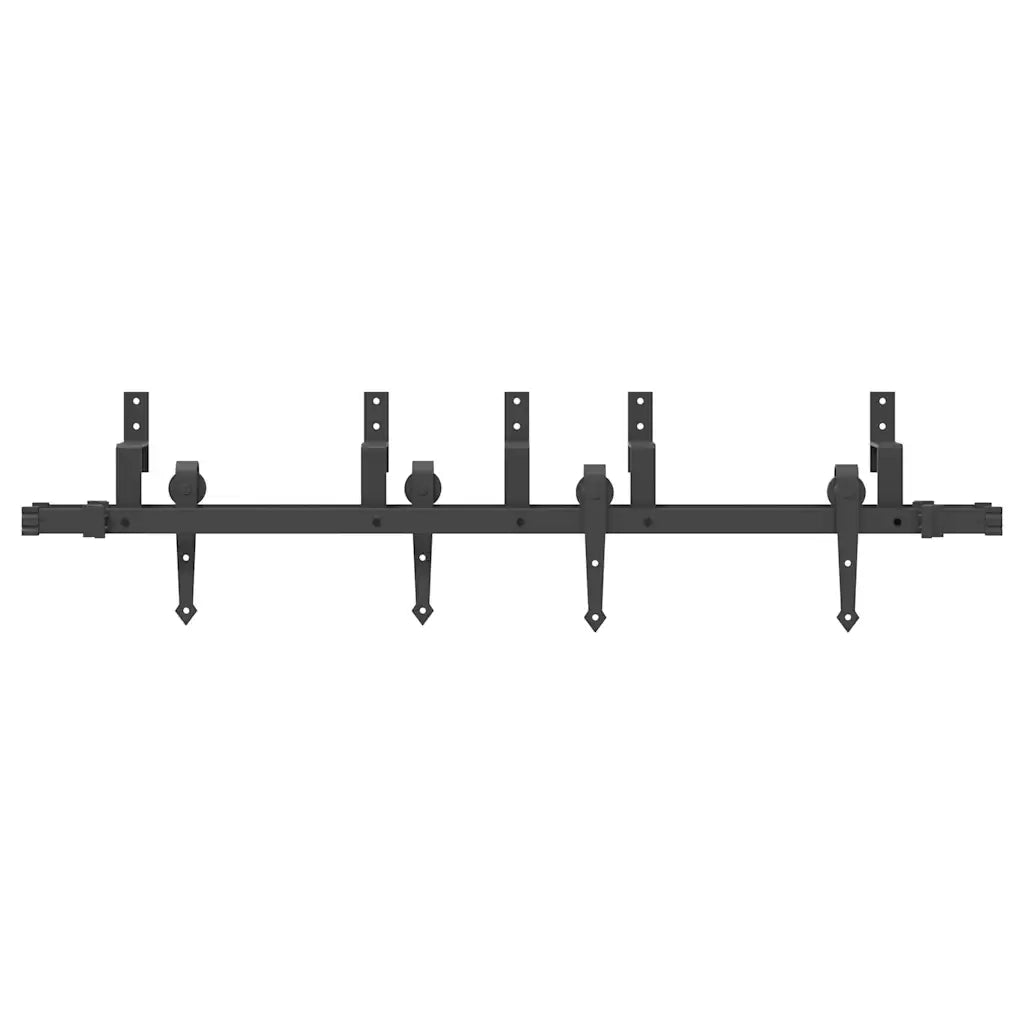 Kit di Binari per Porte Scorrevoli 152,5 cm Acciaio Nero 3295725
