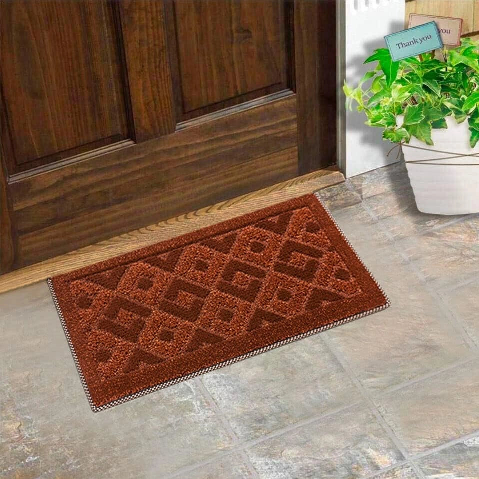Zerbino Ingresso 40x70 cm Asciugapassi Assorbente Antiscivolo Vellutato Made In Italy Arancione