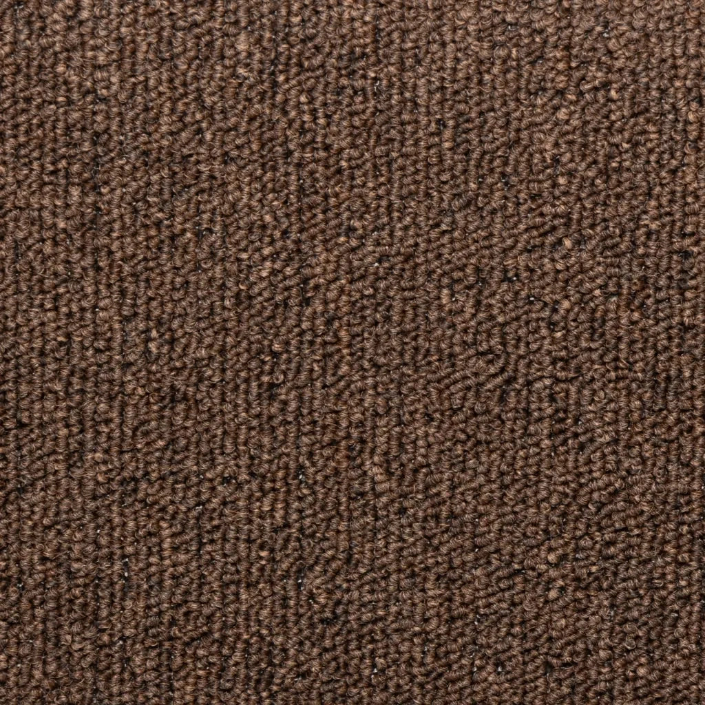 Tappetini per scale 15 pz 65x21x4 cm Marrone Bordo rettangolare 134571