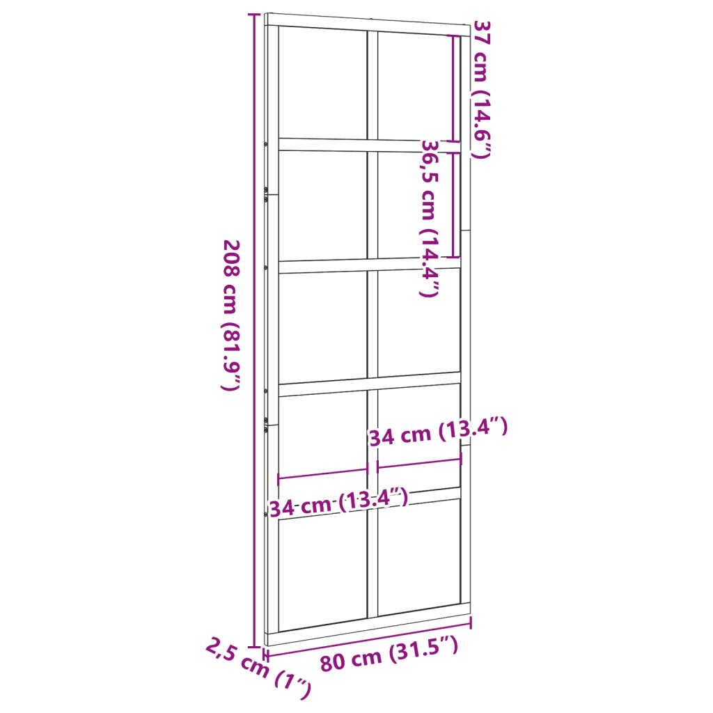 Porta del Granaio Bianca 80x208 cm in Legno Massello di Pino 850645