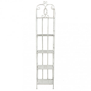 Portapiante Enora 5 Piani 32x22x165 h cm in Acciaio Bianco